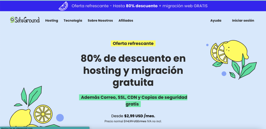 alojamiento web wordpress siteground