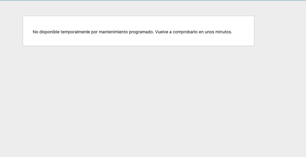 No disponible temporalmente por mantenimiento programado. Vuelve a comprobarlo en unos minutos.